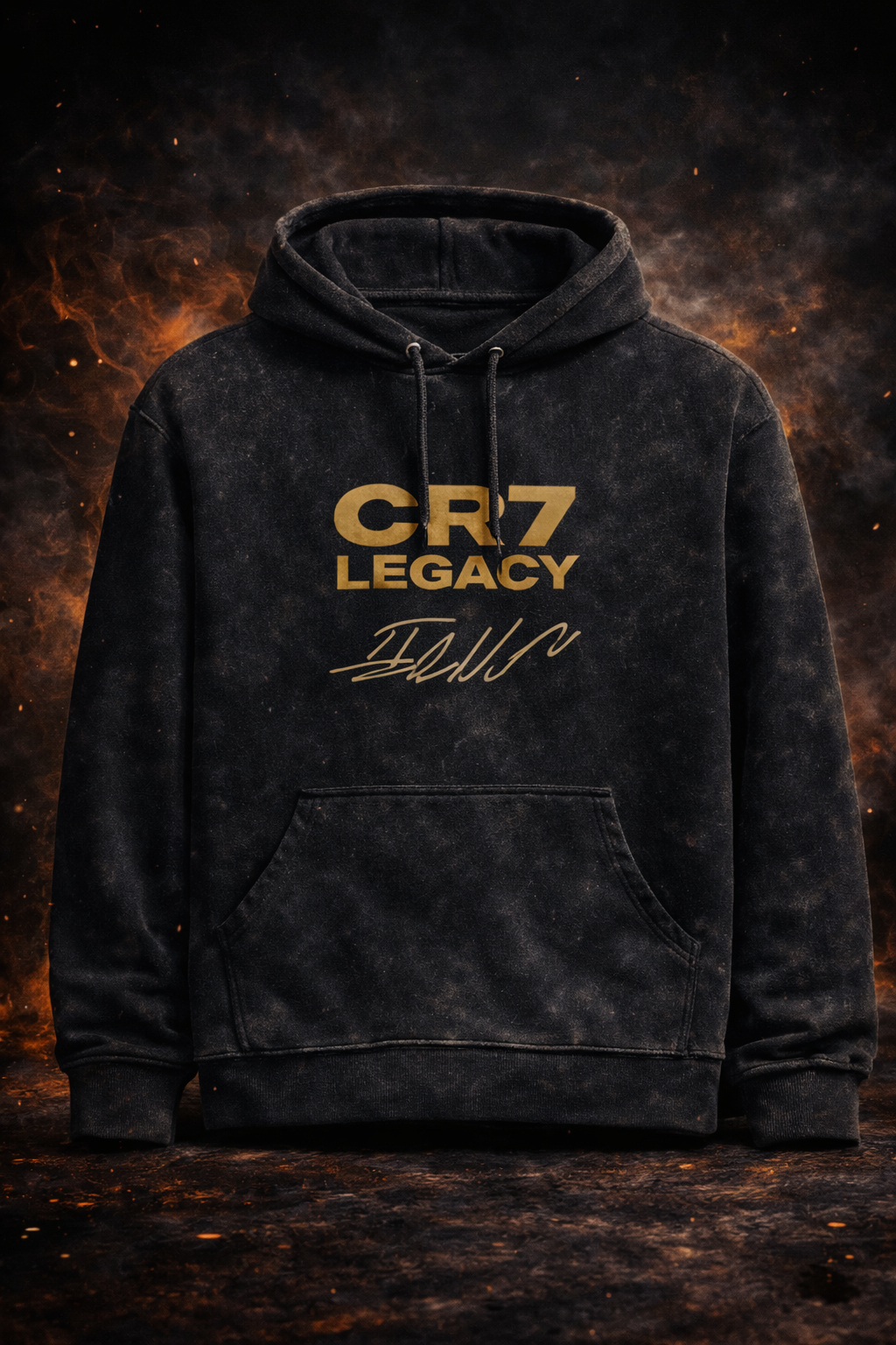 CR7 Legacy Acid-Wash Hoodie –  Oversized