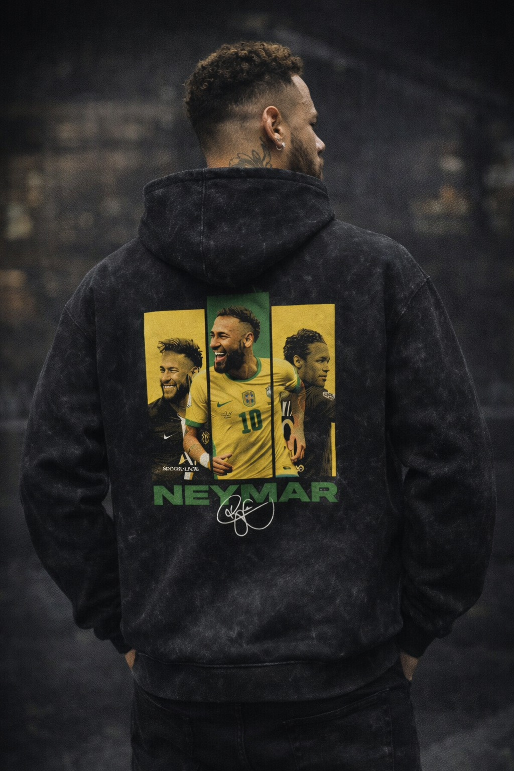 Vintage Acid Wash Football Icon Hoodie – Oversized Streetwear  ANTYON