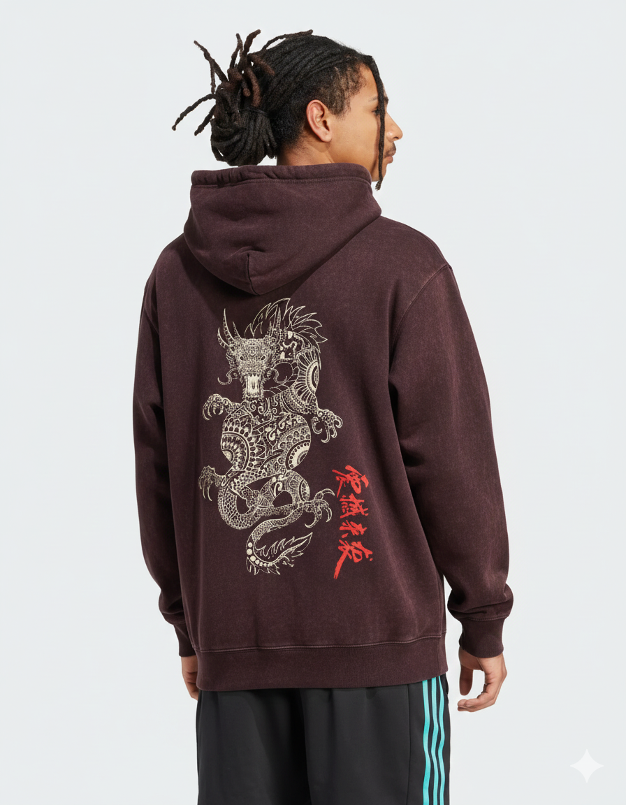 Unisex Acid Washed Hoodie — Dragon Edition